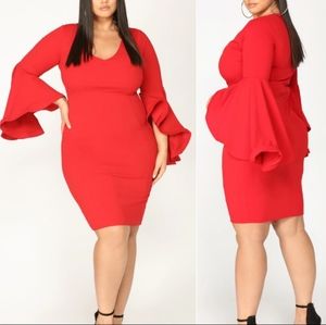 ♥️ Fashion Nova- Take Your Lady Out Midi Dress 3x Red
